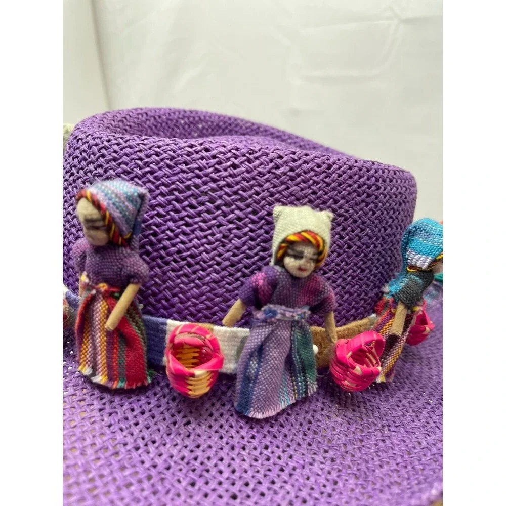 Hat Artist day of the dead zombie hat purple, unique, handmade artist 3D‎